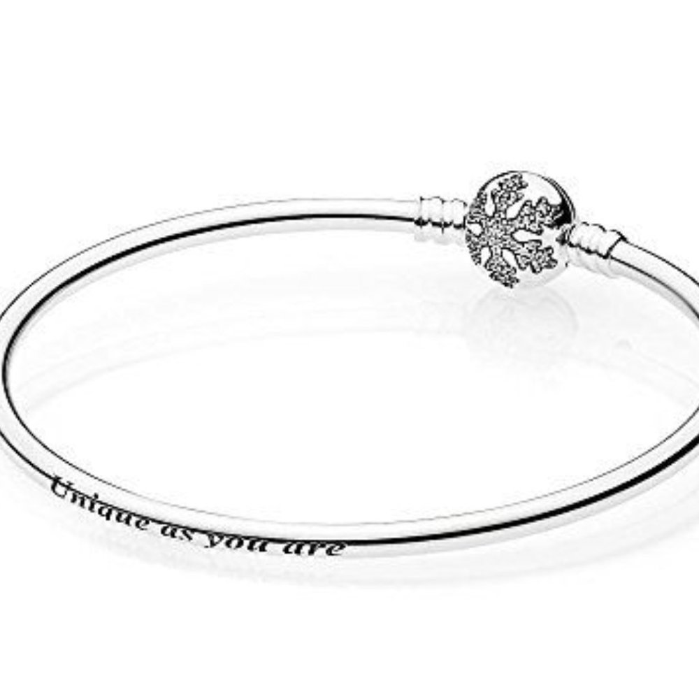 Pandora UNIQUE AS YOU ARE Bangle Bracelet FROZEN SNOWFLAKE